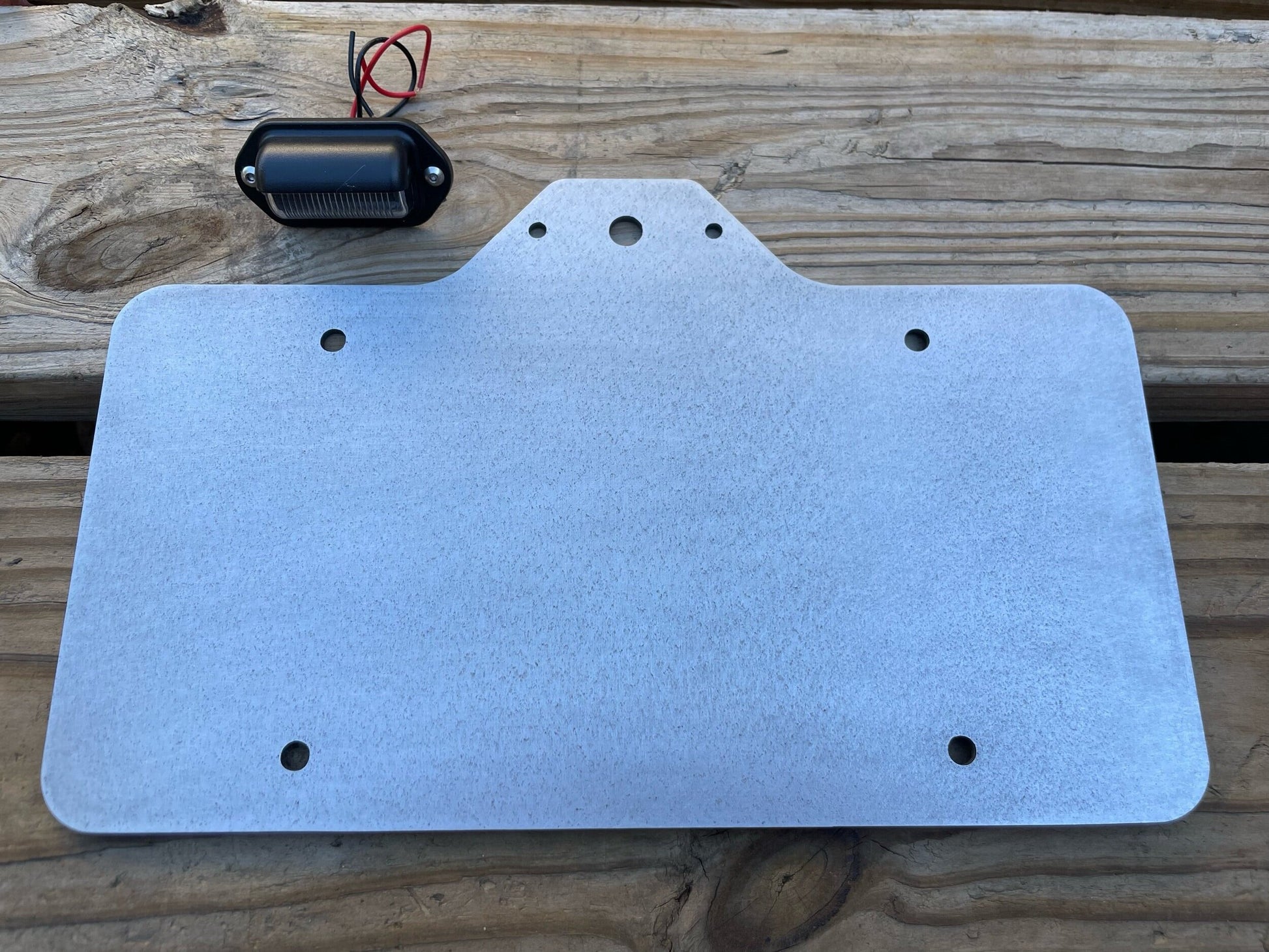 License Plate Holder Mount Trailer Flatbed RV Camper SEMI Flat Bolt On Heavy Duty Steel LED Light