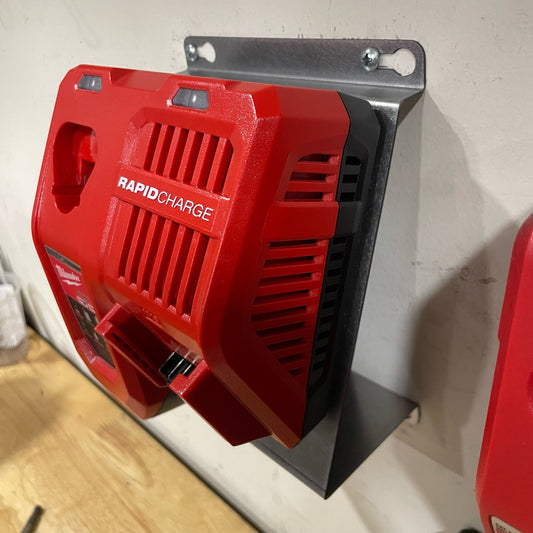 Milwaukee Single M18 M12 Rapid Battery Charger Wall Mount Plate 20 Degree Angle For Van Truck Shop Contractor