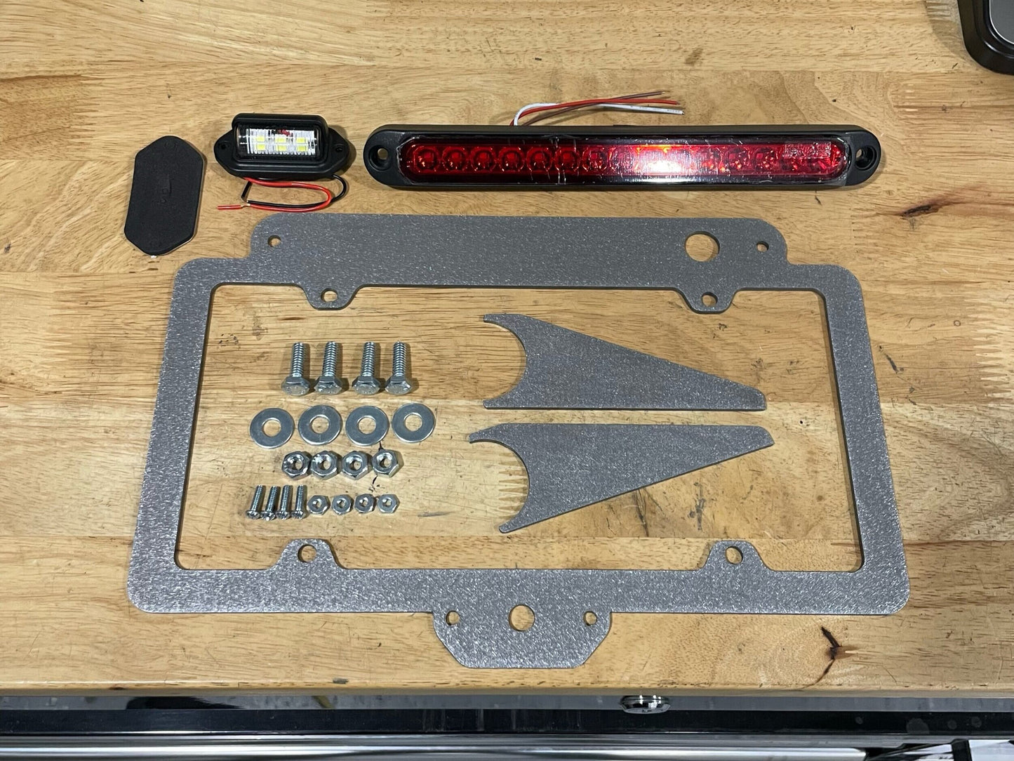 License Plate Relocation Frame 3rd Brake Light Weld On For Tubing 1.5 & 1.75