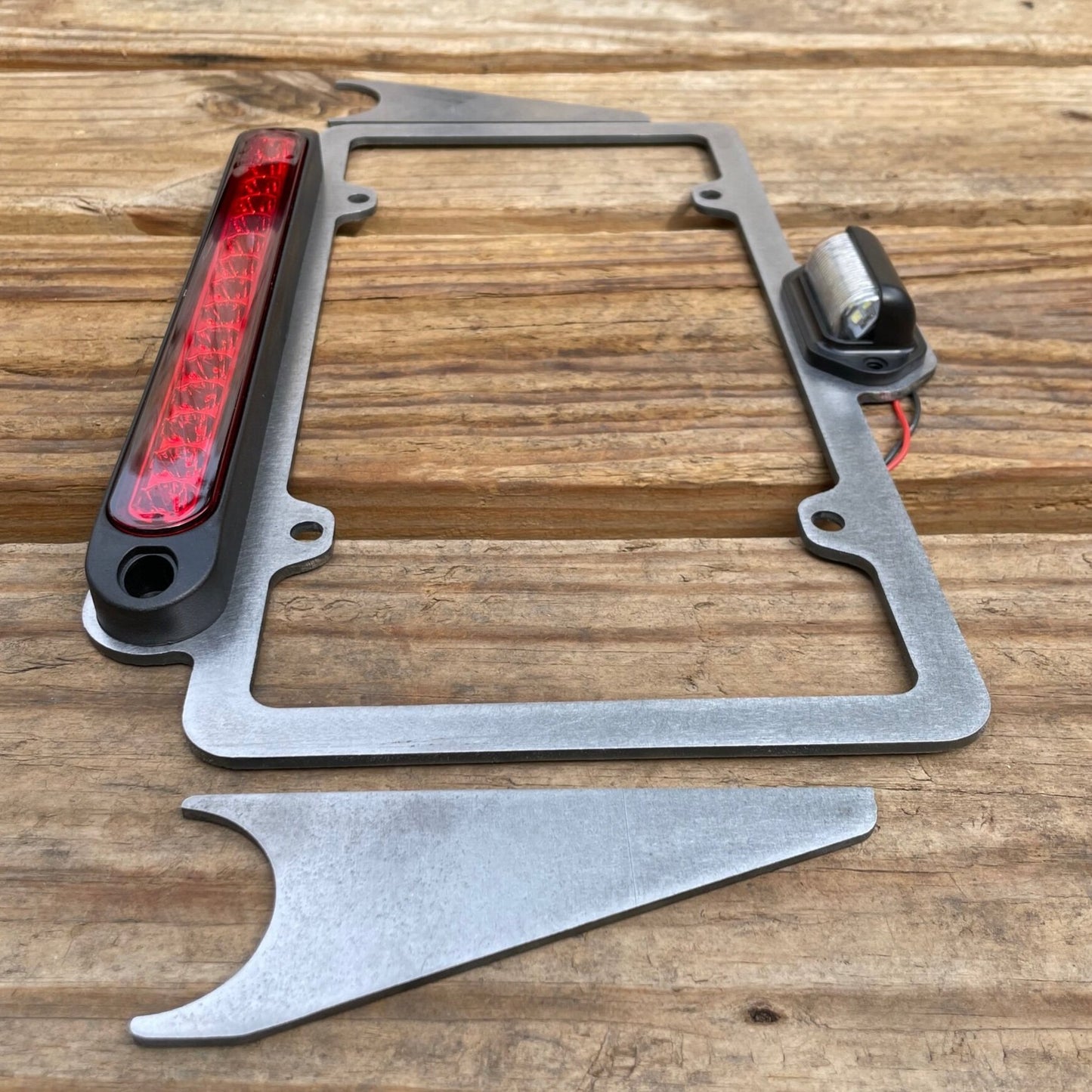 License Plate Relocation Frame 3rd Brake Light Weld On For Tubing 1.5 & 1.75