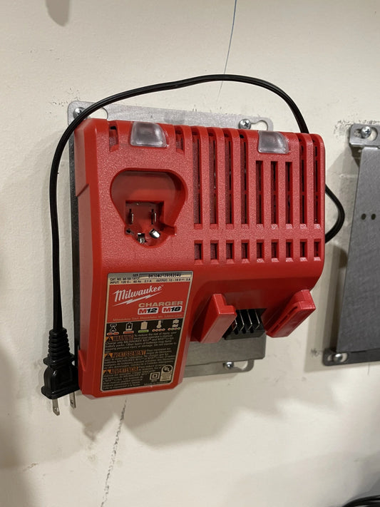 Charger Wall Mount Plate Milwaukee DeWalt Ridged - For Van Truck Shop
