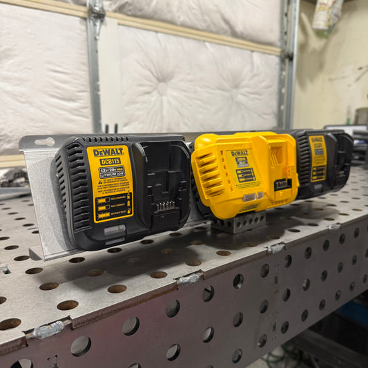 DeWalt 3X Battery Charger Wall Mount Plate 20 Degree Angle For Van Truck Shop Contractor
