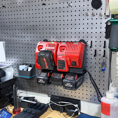Milwaukee 2x M18 M12 Rapid Battery Charger Wall Mount Plate 20 Degree Angle For Van Truck Shop Contractor