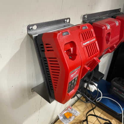 Milwaukee Single M18 M12 Rapid Battery Charger Wall Mount Plate 20 Degree Angle For Van Truck Shop Contractor