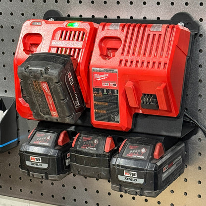 Milwaukee 2x M18 M12 Rapid Battery Charger Wall Mount Plate 20 Degree Angle For Van Truck Shop Contractor