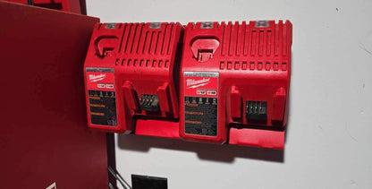Milwaukee 2x M18 M12 Rapid Battery Charger Wall Mount Plate 20 Degree Angle For Van Truck Shop Contractor