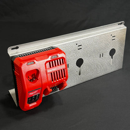 Milwaukee 3X M18 M12 Rapid Battery Charger Wall Mount Plate 20 Degree Angle For Van Truck Shop Contractor