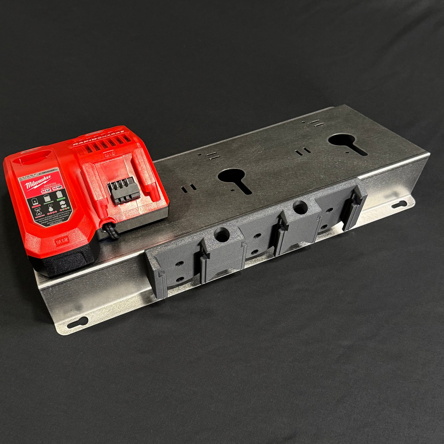 Milwaukee 3X M18 M12 Rapid Battery Charger Wall Mount Plate 20 Degree Angle For Van Truck Shop Contractor