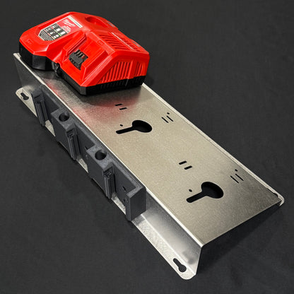 Milwaukee 3X M18 M12 Rapid Battery Charger Wall Mount Plate 20 Degree Angle For Van Truck Shop Contractor